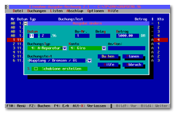 Einnahme-Ausgabe-Rechnung für DOS, Buchungsdialog